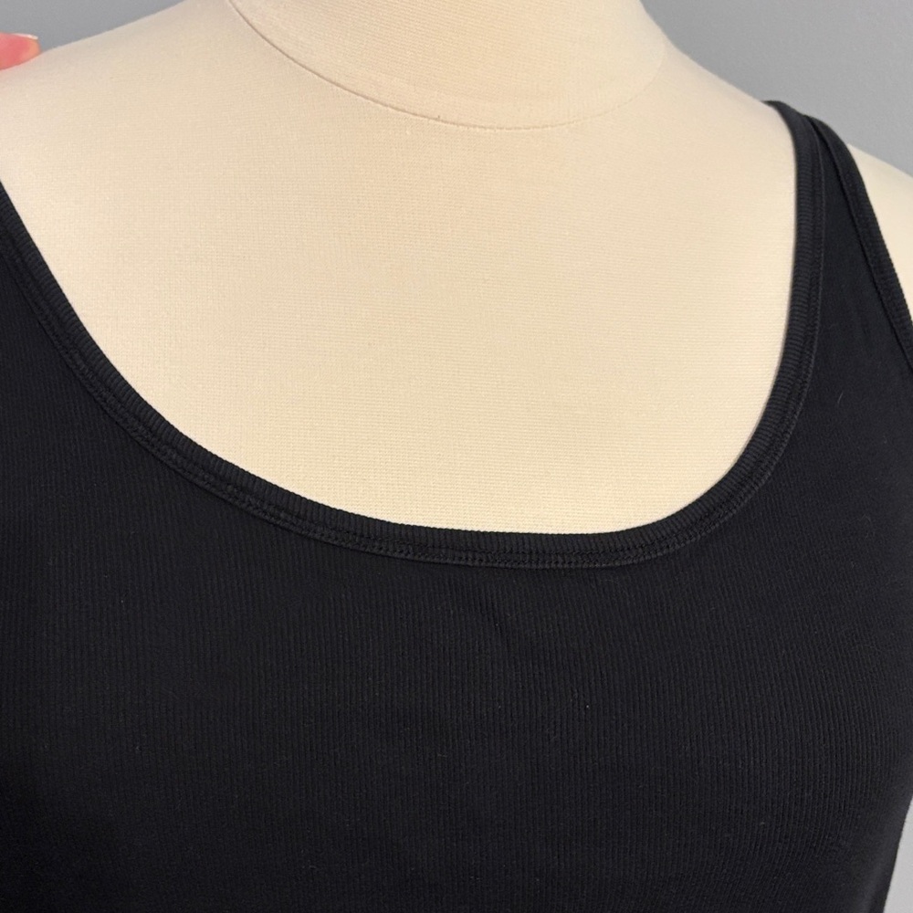 Lane Bryant Black robbed Scoop Neck Tank Top - Picture 3 of 5